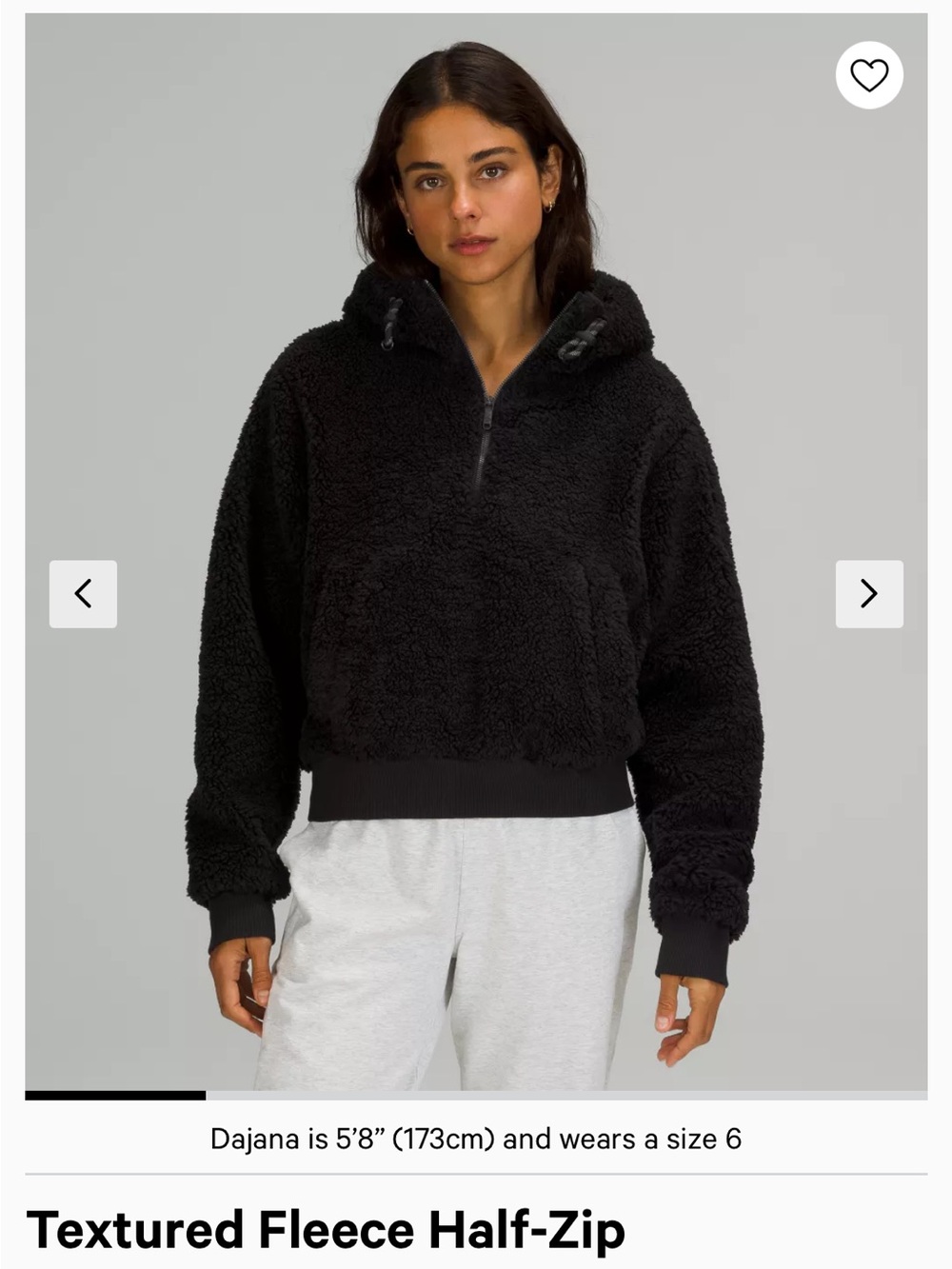 lululemon Textured Fleece Half Zip size 4